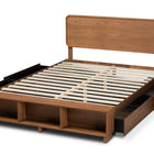 Baxton Studio Vita Modern Transitional Ash Walnut Brown Finished Wood 4-Drawer Queen Size Platform Storage Bed
