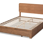Baxton Studio Eleni Modern and Contemporary Transitional Ash Walnut Brown Finished Wood Queen Size 3-Drawer Platform Storage Bed