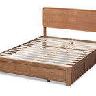 Baxton Studio Eleni Modern and Contemporary Transitional Dark Grey Fabric Upholstered and Ash Walnut Brown Finished Wood King Size 3-Drawer Platform Storage Bed