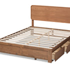 Baxton Studio Eleni Modern and Contemporary Transitional Dark Grey Fabric Upholstered and Ash Walnut Brown Finished Wood King Size 3-Drawer Platform Storage Bed