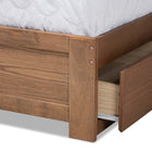Baxton Studio Eleni Modern and Contemporary Transitional Ash Walnut Brown Finished Wood Queen Size 3-Drawer Platform Storage Bed