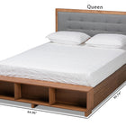 Baxton Studio Cosma Modern Transitional Ash Walnut Brown Finished Wood 4-Drawer Queen Size Platform Storage Bed