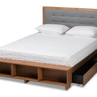 Baxton Studio Cosma Modern Transitional Ash Walnut Brown Finished Wood 4-Drawer King Size Platform Storage Bed