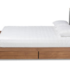 Baxton Studio Cosma Modern Transitional Ash Walnut Brown Finished Wood 4-Drawer King Size Platform Storage Bed