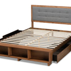 Baxton Studio Cosma Modern Transitional Ash Walnut Brown Finished Wood 4-Drawer King Size Platform Storage Bed