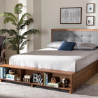 Baxton Studio Cosma Modern Transitional Ash Walnut Brown Finished Wood 4-Drawer King Size Platform Storage Bed