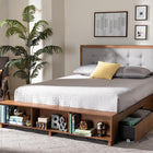 Baxton Studio Cosma Modern Transitional Ash Walnut Brown Finished Wood 4-Drawer King Size Platform Storage Bed