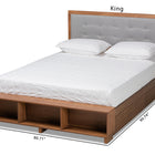 Baxton Studio Cosma Modern Transitional Ash Walnut Brown Finished Wood 4-Drawer King Size Platform Storage Bed