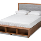 Baxton Studio Cosma Modern Transitional Ash Walnut Brown Finished Wood 4-Drawer Queen Size Platform Storage Bed