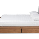 Baxton Studio Cosma Modern Transitional Ash Walnut Brown Finished Wood 4-Drawer Queen Size Platform Storage Bed