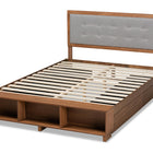 Baxton Studio Cosma Modern Transitional Ash Walnut Brown Finished Wood 4-Drawer King Size Platform Storage Bed