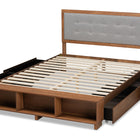 Baxton Studio Cosma Modern Transitional Ash Walnut Brown Finished Wood 4-Drawer Queen Size Platform Storage Bed