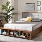 Baxton Studio Cosma Modern Transitional Ash Walnut Brown Finished Wood 4-Drawer Queen Size Platform Storage Bed