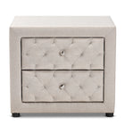 Baxton Studio Lepine Modern and Contemporary Light Beige Fabric Upholstered 2-Drawer Wood Nightstand