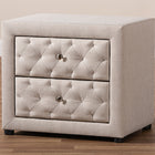 Baxton Studio Lepine Modern and Contemporary Light Beige Fabric Upholstered 2-Drawer Wood Nightstand