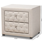 Baxton Studio Lepine Modern and Contemporary Light Beige Fabric Upholstered 2-Drawer Wood Nightstand