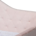 Baxton Studio Perry Modern and Contemporary Light Pink Velvet Fabric Upholstered and Button Tufted Queen Size Daybed