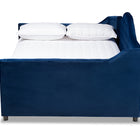 Baxton Studio Perry Modern and Contemporary Royal Blue Velvet Fabric Upholstered and Button Tufted Full Size Daybed with Trundle