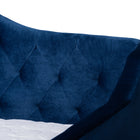 Baxton Studio Perry Modern and Contemporary Royal Blue Velvet Fabric Upholstered and Button Tufted Queen Size Daybed with Trundle
