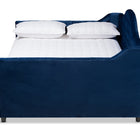 Baxton Studio Perry Modern and Contemporary Royal Blue Velvet Fabric Upholstered and Button Tufted Full Size Daybed