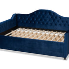 Baxton Studio Perry Modern and Contemporary Royal Blue Velvet Fabric Upholstered and Button Tufted Full Size Daybed