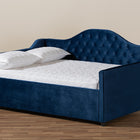 Baxton Studio Perry Modern and Contemporary Royal Blue Velvet Fabric Upholstered and Button Tufted Full Size Daybed