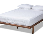 Baxton Studio Kaia Mid-Century Modern Walnut Brown Finished Wood Full Size Platform Bed Frame