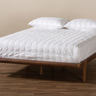 Baxton Studio Kaia Mid-Century Modern Walnut Brown Finished Wood Full Size Platform Bed Frame