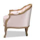 Baxton Studio Genevieve Traditional French Provincial Light Pink Velvet Upholstered White-Washed Oak Wood Armchair