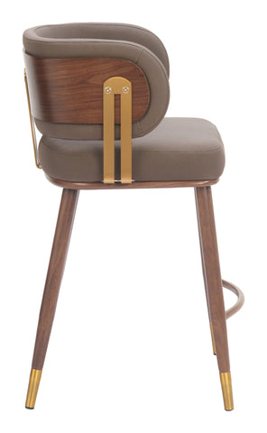 Zuo Brew Counter Stool Brown & Walnut