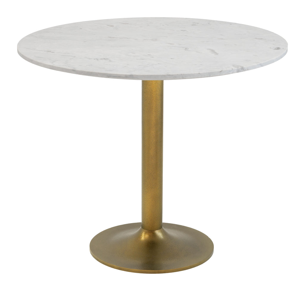 Zuo Fullerton Dining Table White & Gold