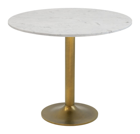Zuo Fullerton Dining Table White & Gold