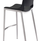 Zuo Ace Barstool (Set of 2) Black & Silver