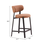 Zuo Prairie Counter Stool (Set of 2) Brown