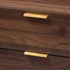 Baxton Studio Lena Mid-Century Modern Walnut Brown Finished 3-Drawer Wood Chest