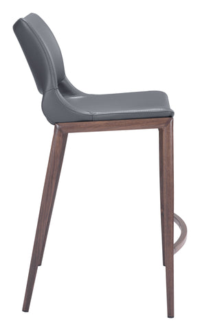 Zuo Ace Counter Stool (Set of 2) Dark Gray & Walnut