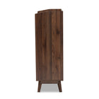 Baxton Studio Lena Mid-Century Modern Walnut Brown Finished 5-Drawer Wood Chest