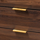 Baxton Studio Lena Mid-Century Modern Walnut Brown Finished 5-Drawer Wood Chest