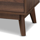Baxton Studio Lena Mid-Century Modern Walnut Brown Finished 5-Drawer Wood Chest