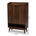 Baxton Studio Lena Mid-Century Modern Walnut Brown Finished 5-Shelf Wood Entryway Shoe Cabinet