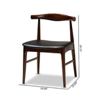 Baxton Studio Eira Mid-Century Modern Black Faux Leather Upholstered Walnut Finished Wood Dining Chair Set of 2