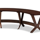 Baxton Studio Berlin Mid-Century Modern Walnut Finished Wood Curved Dining Bench