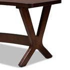 Baxton Studio Berlin Mid-Century Modern Walnut Finished Wood Curved Dining Bench