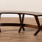 Baxton Studio Berlin Mid-Century Modern Walnut Finished Wood Curved Dining Bench