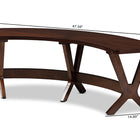 Baxton Studio Berlin Mid-Century Modern Walnut Finished Wood Curved Dining Bench