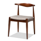 Baxton Studio Amato Mid-Century Modern Light Gray Fabric Upholstered Walnut Finished Wood 5-Piece Dining Set