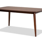 Baxton Studio Amato Mid-Century Modern Light Gray Fabric Upholstered Walnut Finished Wood 6-Piece Dining Set