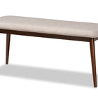 Baxton Studio Amato Mid-Century Modern Light Gray Fabric Upholstered Walnut Finished Wood 6-Piece Dining Set