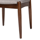 Baxton Studio Amato Mid-Century Modern Light Gray Fabric Upholstered Walnut Finished Wood Dining Chair Set of 2