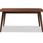 Baxton Studio Edna Mid-Century Modern Walnut Finished Wood Dining Table